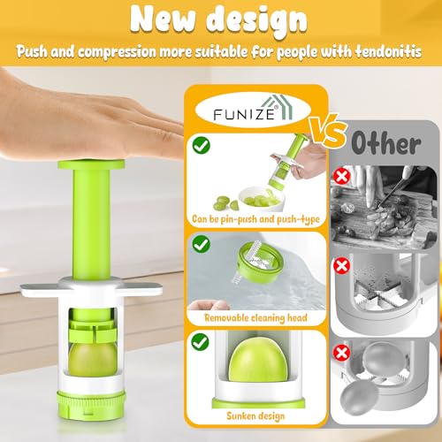 Grapes Cutter for Toddlers, Fruit & Veggie Cutter for Kids Grape Slicer Kitchen Tool, Perfect for Fruit Salads, Snacks, and Cake Decorations-Green Container-Green CrossBlade